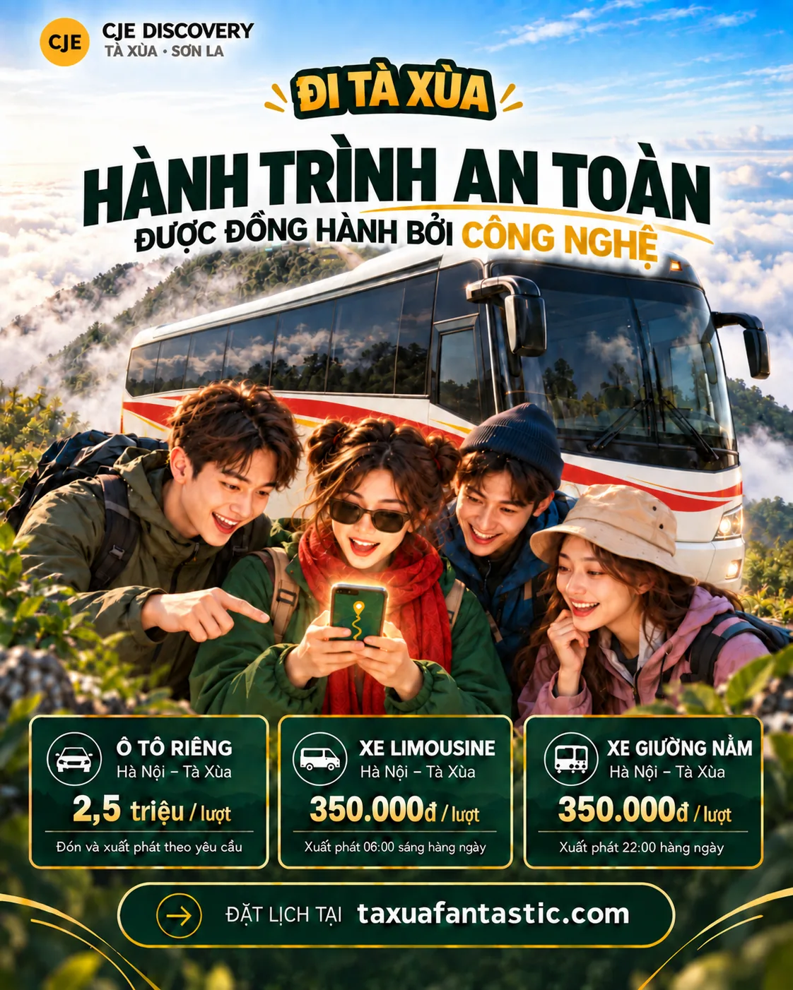 Các lựa chọn phương tiện đi Tà Xùa được đồng hành bởi CJE Discovery